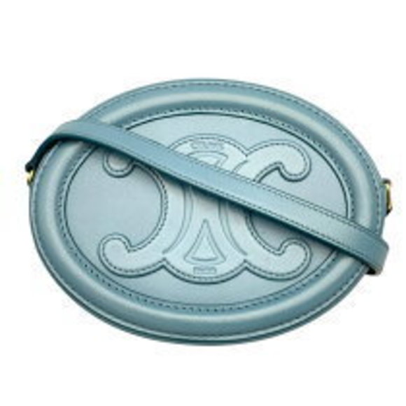 Celine Oval Shoulder Bag Blue Leather - Picture 1 of 7